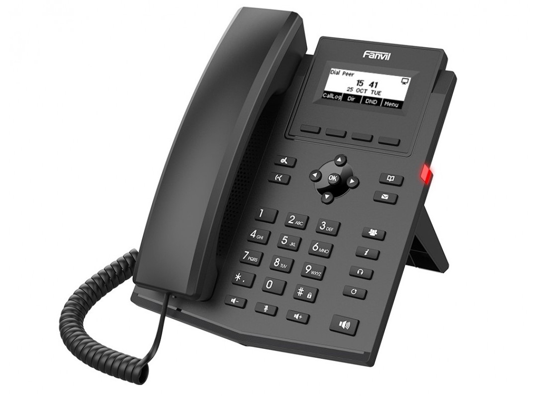 IP-телефон Fanvil X301 офисный, черный, монохромный экран