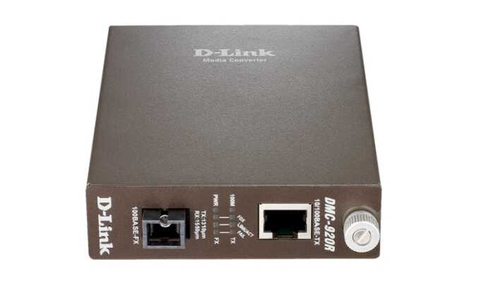 Медиаконвертор D-LINK DMC-920T, ТХ: 1550 нм; RX: 1310 нм 100BASE-TX по витой паре на 100B