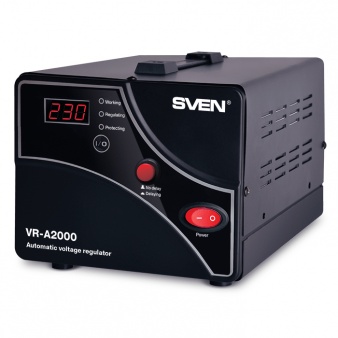 Стабилизатор SVEN VR-A2000 2000ВА/1200Вт Выходные розетки, шт 2 × CEE7/4 (евророзетка)