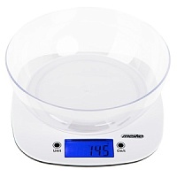 Весы кухонные Mesko MS 3165 (электронные/ чаша/ предел 5 кг/ точность 1 г/ тарокомпенсация/ белый)