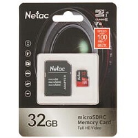 Память micro Secure Digital Card  32Gb class10 Netac Extreme Pro / c адаптером SD A1,V10,UHS-I Class1(U1) [NT02P500PRO-032G-R]