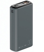 Портативная батарея OLMIO QS-30 (18W PD/ Quick Charge) 30000мАч, серая, soft-touch серый