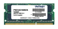 Память DDR3 SODIMM  4Gb 1600MHz Patriot 1.5V PSD34G16002S