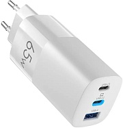 Сетевое зарядное устройство Olmio 65Ws (USB/Type-C*2/65W/GAN/QC/PD), Белое