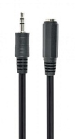 Удлинитель 3.5 mm jack (4 pin) - 3.5 mm jack (3 pin) GEMBIRD (CCA-419), вилка-розетка, длина - 0.18 метра Чёрный