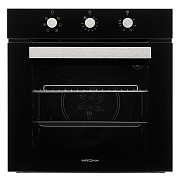 Духовой шкаф KRONA ROMANA 60 BL (72 л / до 285 °C / Чёрное стекло / Традиционная очистка / Гриль / Рельефные направляющие / А) Чёрный