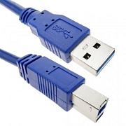 Удлинитель USB 3.0 AM - USB 3.0 BM KS-is (KS-520-2), розетка-вилка, скорость передачи до 5 Гбит/с, длина - 2 метров Синий
