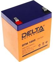 Батарея 12V/ 5,0Ah DELTA DTM 1205 клеммы F2 срок службы 6 лет