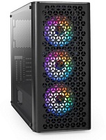 Корпус Miditower ExeGate EVO-8227-NPX700 (ATX, БП 700NPX с вент. 12см, 2*USB+1*USB3.0+HD Audio, черный, 3 вент. с RGB подсветкой, боковая панель 