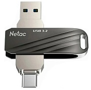 Память USB3.0+TypeC Dual Flash Drive 64Gb Netac US11 [NT03US11C-064G-32BK] Чёрный
