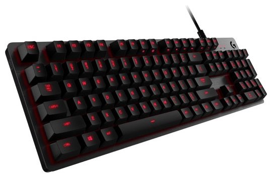 Игровая механическая клавиатура Logitech G413 Mechanical Black с красной подсветкой и 1 транзитным USB портом (920-008309)