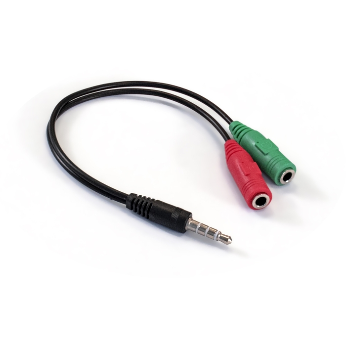 Кабель аудио (3.5mm Jack M 4pin - 3.5mm Jack F Stereo+ 3.5mm Jack F) 0.2м ExeGate <EX-CCA-417-0.2>