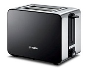 Тостер Bosch TAT7203  (1050 Вт/ тостов - 2/ подогрев, размораживание, решетка для подогрева булочек, поддон для крошек/ черный) 