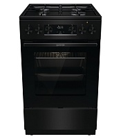 Плита комбинированная Gorenje GK5C60BJ (Advanced / Чёрная / духовка - 62 л / 4 газовые конфорки / чугун. решетки)