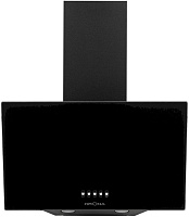 Вытяжка наклонная KRONA GABRIELE 500 black PB (780 м³/ч / 100 Вт / LED освещение 2x1 Вт / ширина - 49.6 см / чёрное стекло)