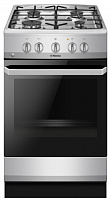 Плита газовая Hansa FCGX5202092 (Нерж.сталь / духовка - 67 л / 4 газовые конфорки / эмал. решетки / газконтроль / эл.поджиг)