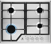 DSP Поверхность газовая Electrolux EGS6426SX (Slimline 600/Нерж.сталь/чугун. решетки / 4 конфорки (1,9/1,0/1,9/3,0 кВт) / газконтроль / электроподжиг)