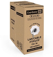 Витая пара Exegate UTP, CAT 5E, CCA, 26AWG, 4 пары, бухта 305м, PVC, серый (EX261518RUS)