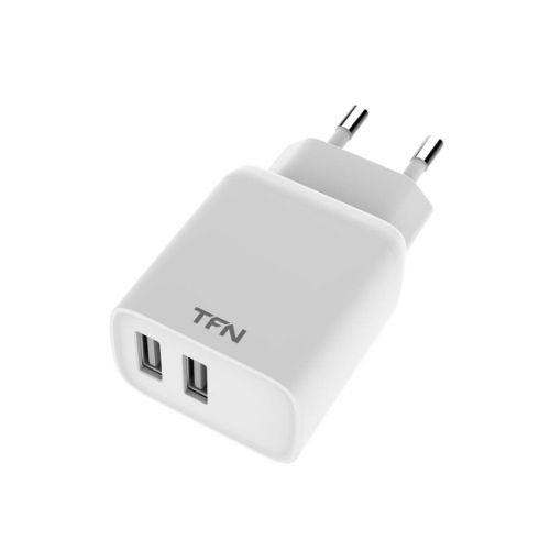 Сетевое зарядное устройство TFN WCRPD12W2UWH (2 USB/2.4A/12W/белое)