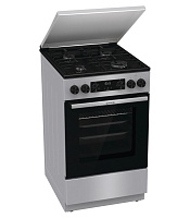 Плита комбинированная Gorenje GK5C64SH (Advanced / Нерж. сталь / духовка - 62 л / 4 газовые конфорки / эмал. решетки / металлическая крышка) Нержавеющая сталь