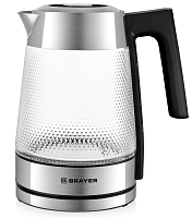 Чайник Brayer BR1079 (2200Вт / 1,8 л / стекло / серебристый / контроль температуры) Серебристый