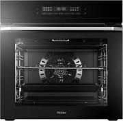 Духовой шкаф Haier HOQ-F5AAGB (72 л / до 250 °C / Чёрное стекло / Гриль / Телескоп.напр.(x2) / Аква очистка / Air Fry / A+) Чёрный