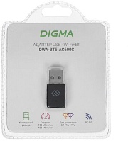 Беспроводной USB адаптер Digma DWA-BT5-AC600С Wi-Fi + Bluetooth USB-адаптер