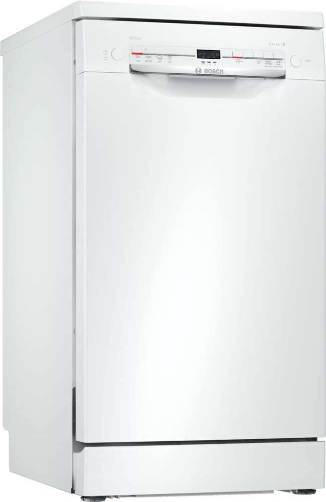 Машина посудомоечная отдельностоящая узкая Bosch SRS2IKW04E (Serie2 / 9 комплектов / AquaStop)