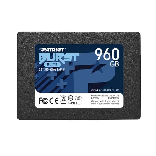 Жесткий диск SSD  960GB Patriot  BURST ELITE  R450/W320Mb/s  PBE960GS25SSDR TBW 400TB
