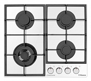 Поверхность газовая Hansa BHKW6718511 (Белое стекло / чугун. решетки / 4 конфорки (1,8/1,0/1,8/3,5WOK кВт) / газконтроль / эл.поджиг)