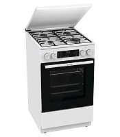 Плита комбинированная Gorenje GK5C64WH (Advanced / Белая / духовка - 70 л / 4 газовые конфорки / эмал. решетки / металлическая крышка) Белый