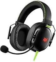 Проводные игровые наушники Defender Toxic, (объемный звук 7.1, LED, провод 2 м), Черные