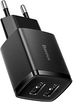 Сетевое зарядное устройство Baseus Compact Charger, (2*USB/10.5W), Черное