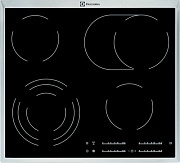 Поверхность электрическая Electrolux EHF46547XK (Radiant 300 / Черная / стеклокерамика / 4 конфорки(0.8/1.2/1.2/1.5кВт) / EcoTimer / Booster /7.1 кВт)