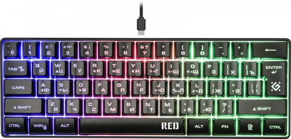 Клавиатура игровая проводная Defender RED GK-116, USB, черный