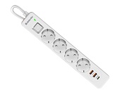 Удлинитель с сетевым фильтром Defender 4 розетки 3м, DFS 143 белый