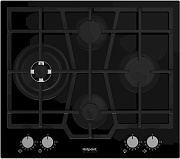 Поверхность газовая Hotpoint HGMTS 643 BL (Чёрный /чугун. решетки /4 конфорки(1,75/1,0/3/5 кВт) /WOK/ Flame Control / газконтр. / электропод.)