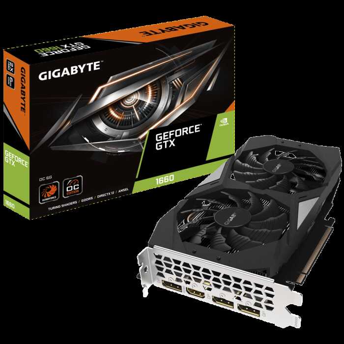 Видеокарта Gigabyte GeForce GTX 1660 6GB GDDR5 (GV-N1660OC-6GD) 1785(1830)/8002Hz 3*DP, HDMI