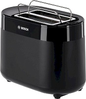 Тостер Bosch TAT2M123 (950 Вт/ тостов - 2/ подогрев, размораживание, решетка для подогрева булочек, поддон для крошек/ чёрный)