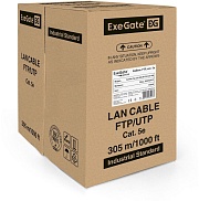 Витая пара Exegate FTP, CAT 5E, медь, 26AWG, 4 пары, бухта 305м, PVC, серый (EX138967RUS)