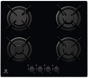 Поверхность газовая Electrolux EGT6242NVK (Чёрное стекло / эмал. решетки / 4 конфорки (1,9/1,9/1,0/2,9 кВт) / газконтроль / электроподжиг)