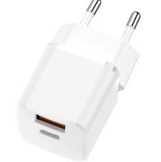 Сетевое зарядное устройство TFN NANO WCRPD11 (USB A+C PD/3A/20W/быстрая зарядка PD/белое)-0