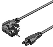 Кабель питания ноутбуков Vention (Евровилка Schuko->C5, VDE-250V-3*0.5mm2, черный, 6A, 1.8м)