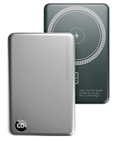 Портативная батарея OLMIO QM-16 (20W PD/ 15W wireless) 10000мАч, ссеребристая, металл серый