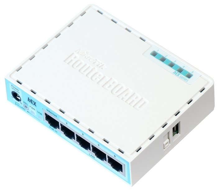 Маршрутизатор Mikrotik hEX (RB750Gr3) Проводной гигабитный 5-портовый роутер с поддержкой 3G/4G модемов и USB-портом и microSD-слотом