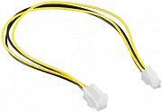 Удлинитель питания ATX (4 pin) - ATX (4 pin) GEMBIRD (CC-PSU-7), вилка - розетка, удлиннительный кабель питания процессора, длина - 0.3 метра 