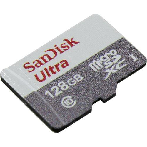 Память micro Secure Digital Card 128Gb class10 SanDisk 100MB/s Ultra  UHS-I без адаптера SD [SDSQUNR-128G-GN6MN]