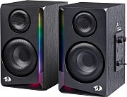 Колонки 2.0 Redragon Andante / 10W / питание 220В / RGB подсветка / Чёрный / корпус - дерево Чёрный