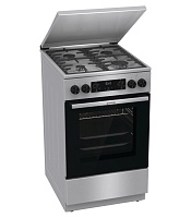 Плита комбинированная Gorenje MEKS5141XM (Advanced / Нерж. сталь / духовка - 70 л / 4 газовые конфорки / эмал. решетки / металлическая крышка) Нержавеющая сталь