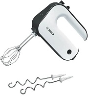Миксер Bosch MFQ4020 (450 Вт/ ручной/ скоростей 5/ турборежим/ корпус пластик/ насадок 4/ белый/чёрный)